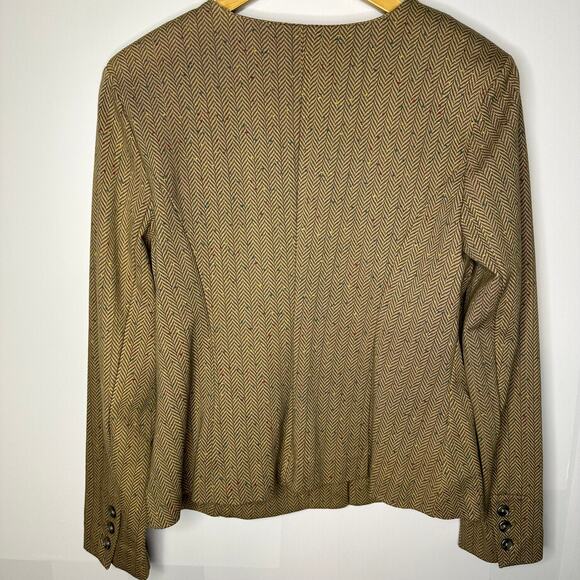 CAbi Penny Brown Tweed Herringbone Blazer Jacket Medium 3170 - Picture 6 of 8
